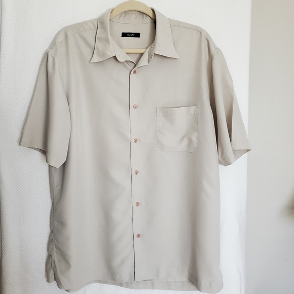 Short Sleeve ALFANI Men's Shirt Soft Modal fabric. Size Large. Ivory. - Picture 2 of 7